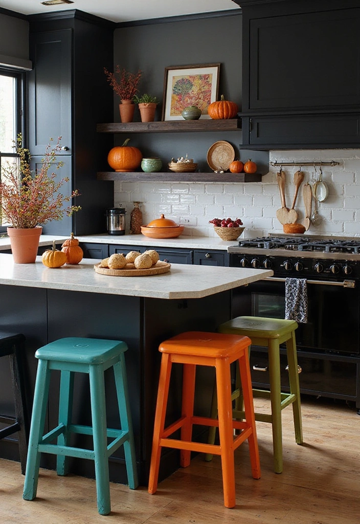 20 Bold and Beautiful Black Kitchen Ideas You Won't Believe Exist! - 10. Bright Accents