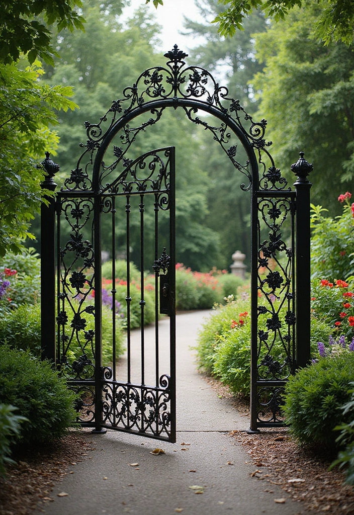 22 Outdoor Metal Art Ideas That’ll Add Charm and Personality to Your Garden (#15 Is a Game-Changer!) - 10. Decorative Metal Gates