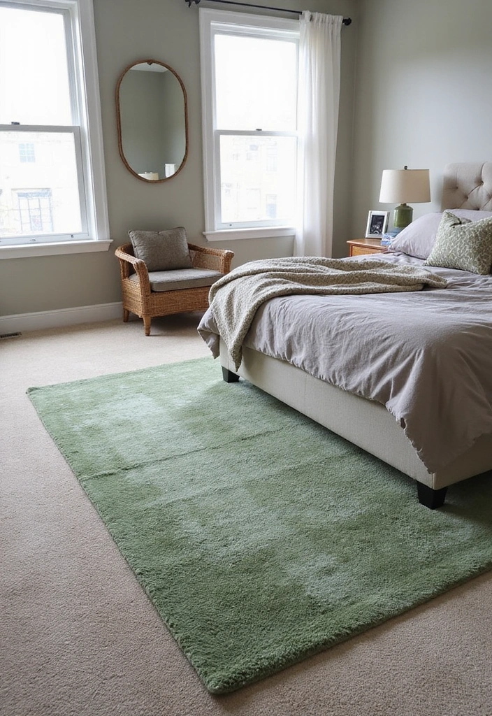 20 Sage Green Bedroom Ideas That’ll Transform Your Space Into a Dream Oasis! - 7. Sage Green Rugs