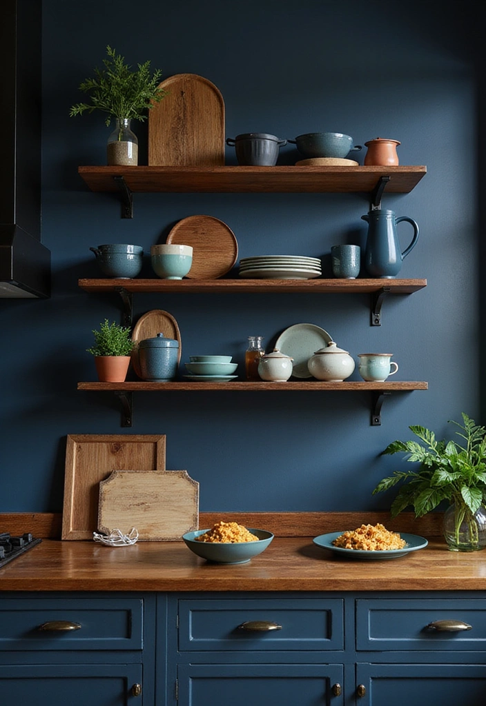 22 Moody Kitchens That Will Ignite Your Design Passion! - 9. Stylish Open Shelving