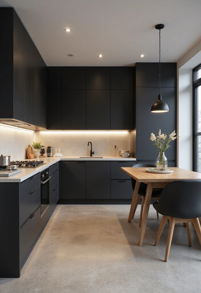 22 Moody Kitchens That Will Ignite Your Design Passion! - 22. Embracing Minimalism