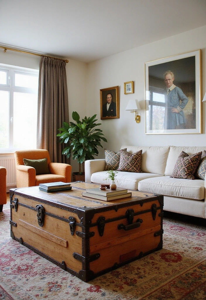 22 Inspiring Farmhouse Living Room Styles You’ll Want to Copy Now! - 3. Vintage Finds with a Modern Twist