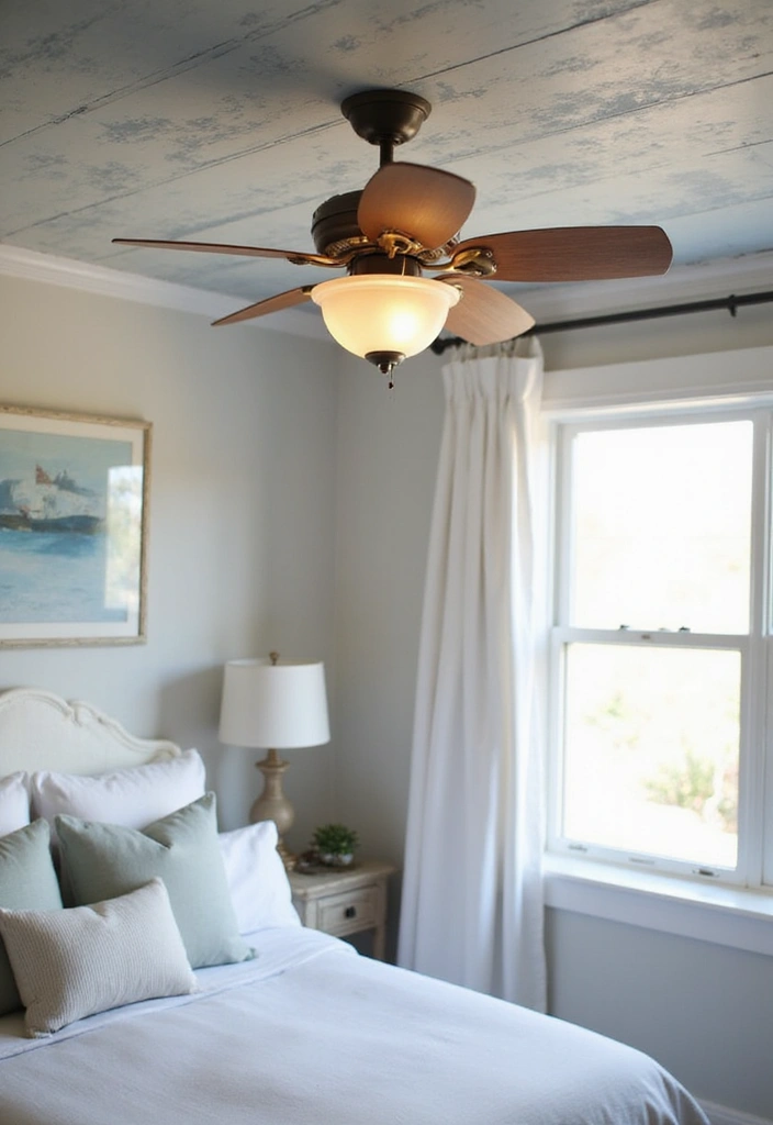 22 Nautical Bedroom Ideas That Will Make You Wish You Lived by the Sea! - 12. Beachy Ceiling Fans