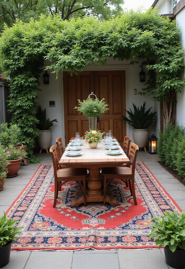 50 Creative Backyard Garden Decor Ideas You Haven't Seen Yet! - 8. Outdoor Rugs