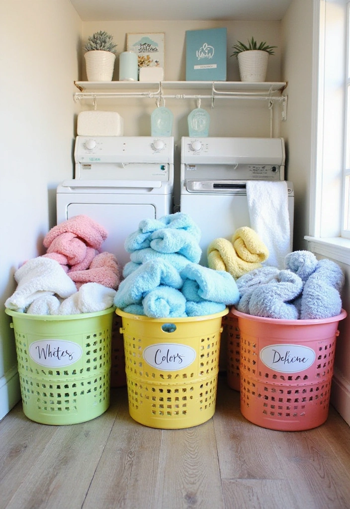 20 Space-Saving Laundry Room Hacks That Will Make You Want to Do Laundry! - 10. Color-Coded Systems