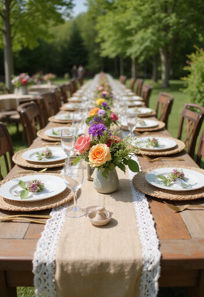 20 Stylish Budget-Friendly Garden Wedding Decor Ideas You'll Love! - 5. Table Runner Alternatives