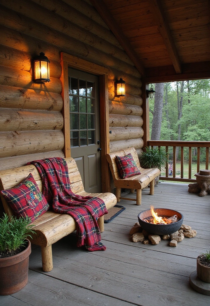 20 Seasonal Front Porch Ideas That Will Make Your Neighbors Jealous! - 17. Rustic Camping Retreat
