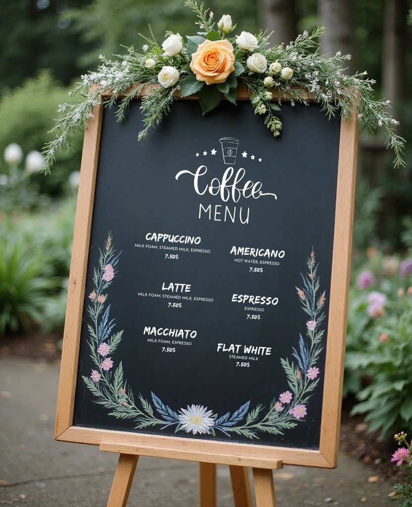 20 Stylish Budget-Friendly Garden Wedding Decor Ideas You'll Love! - 19. Chalkboard Menus