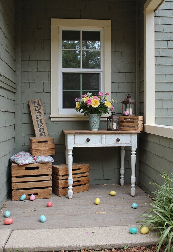 25 Must-Try Easter Front Porch Decor Ideas for a Show-Stopping 2025! - 5. Vintage-Inspired Decor