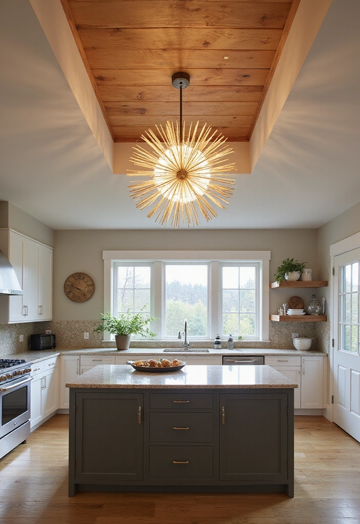 25 Functional Mid Century Modern Kitchen Ideas for the Perfect Cooking Experience! - 5. Statement Lighting Fixtures