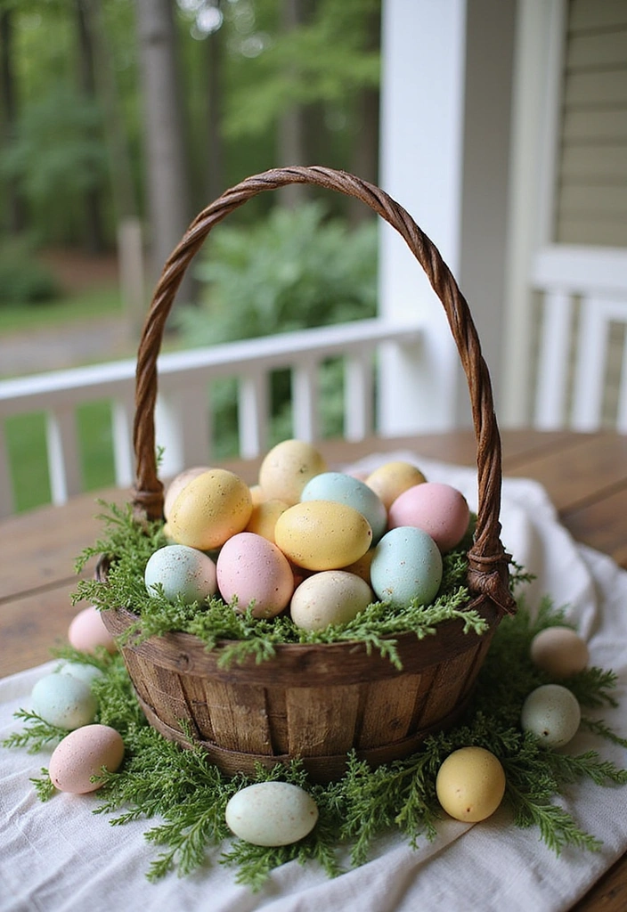 25 Must-Try Easter Front Porch Decor Ideas for a Show-Stopping 2025! - 17. Decorative Egg Baskets