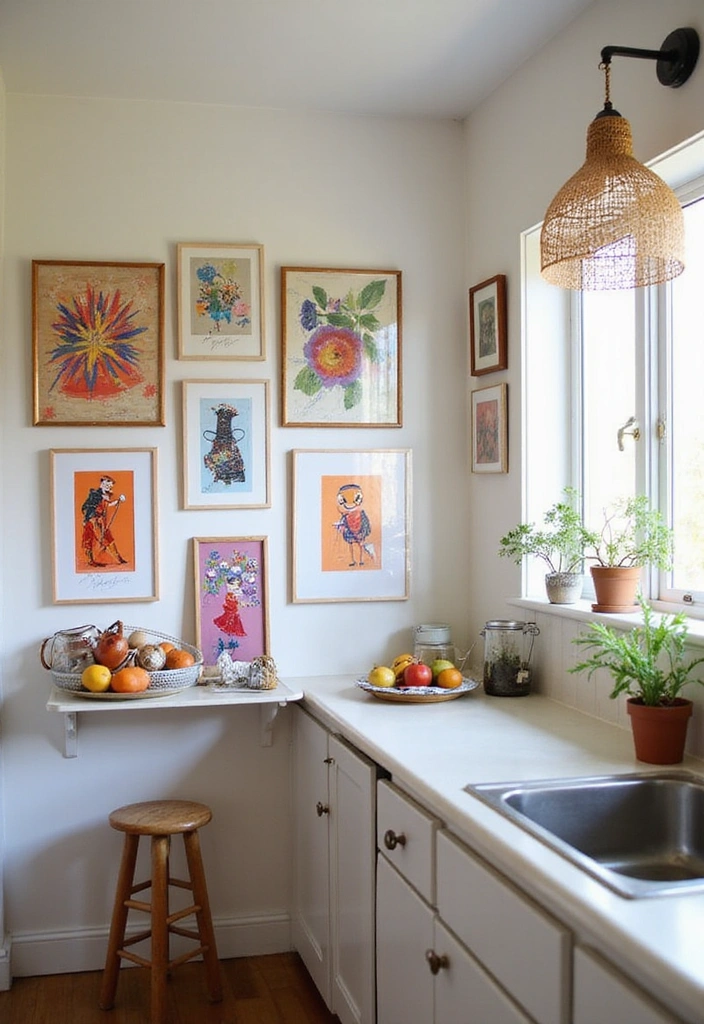 20 Home Styling Tips for Your Tiny Kitchen That Will Leave Your Guests in Awe! - 9. Personalize with Art