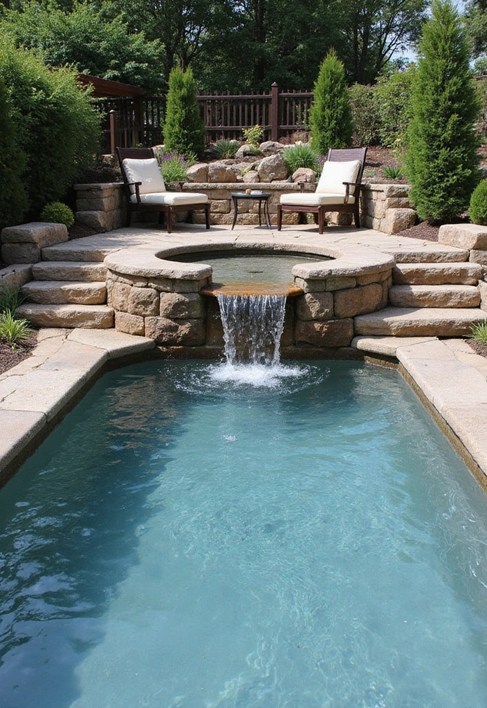 21 Plunge Pool Landscaping Ideas to Create Your Dream Oasis! - 20. Natural Stone Waterfalls