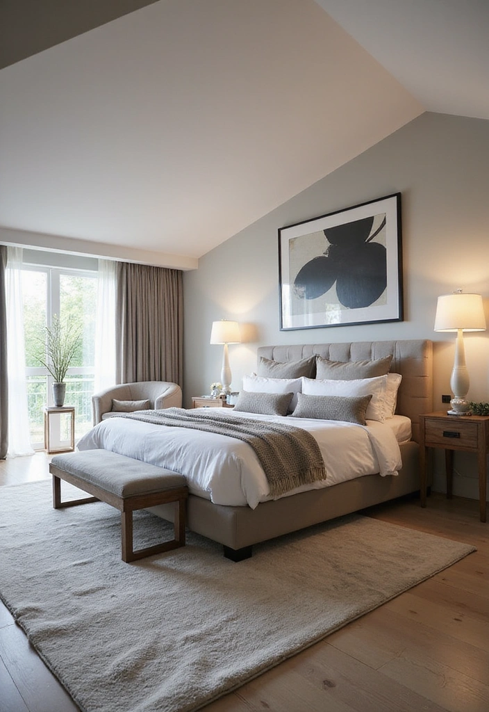 20 Attic Bedroom Designs That Redefine Cozy Living! - 16. Contemporary Elegance