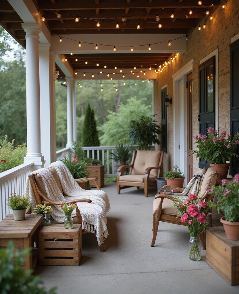 20 Seasonal Front Porch Ideas That Will Make Your Neighbors Jealous! - 9. Rustic Farmhouse