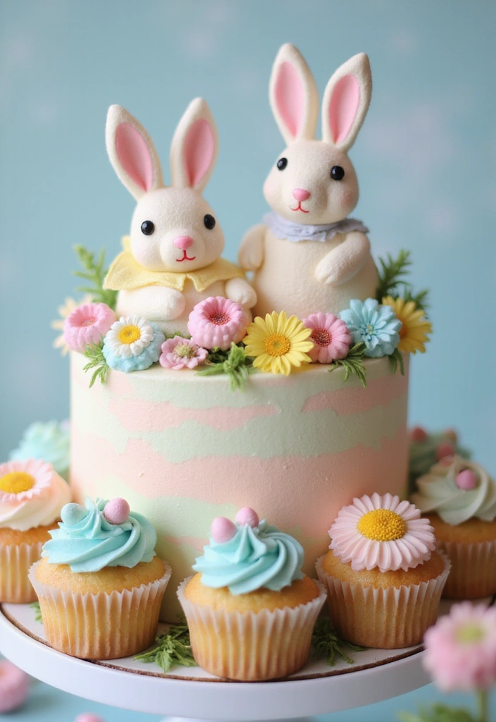 25 Cute Easter Bunny Decorations and Cards That Will Make You Hop with Joy! - 11. Bunny-Themed Cake Toppers