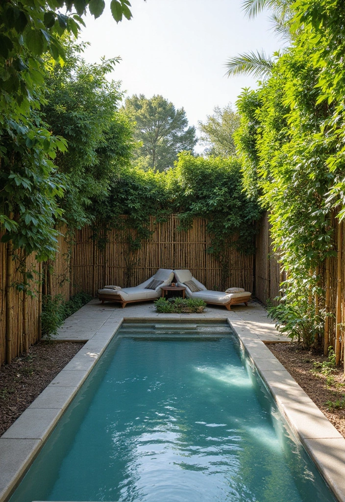 21 Plunge Pool Landscaping Ideas to Create Your Dream Oasis! - 13. Natural Privacy Screens