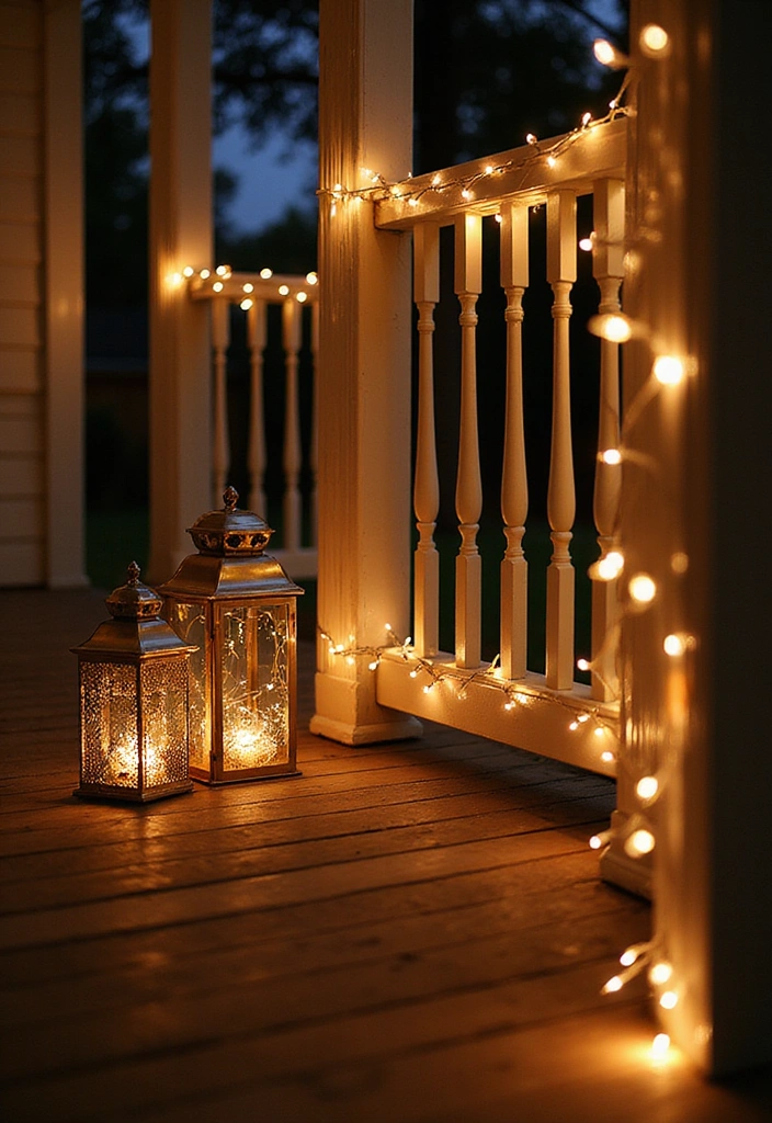 25 Must-Try Easter Front Porch Decor Ideas for a Show-Stopping 2025! - 10. Lanterns and Fairy Lights