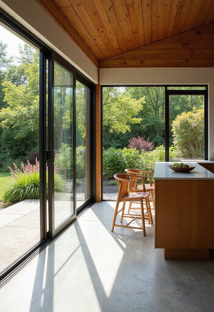 25 Functional Mid Century Modern Kitchen Ideas for the Perfect Cooking Experience! - 12. Seamless Indoor-Outdoor Flow