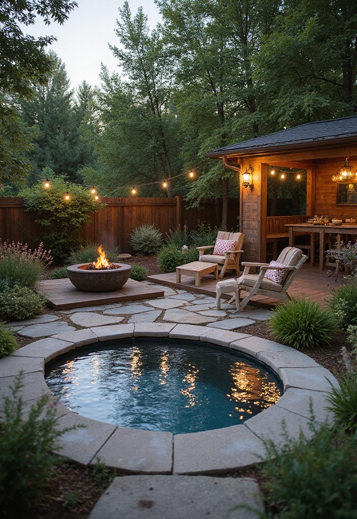 21 Plunge Pool Landscaping Ideas to Create Your Dream Oasis! - 3. Rustic Charm