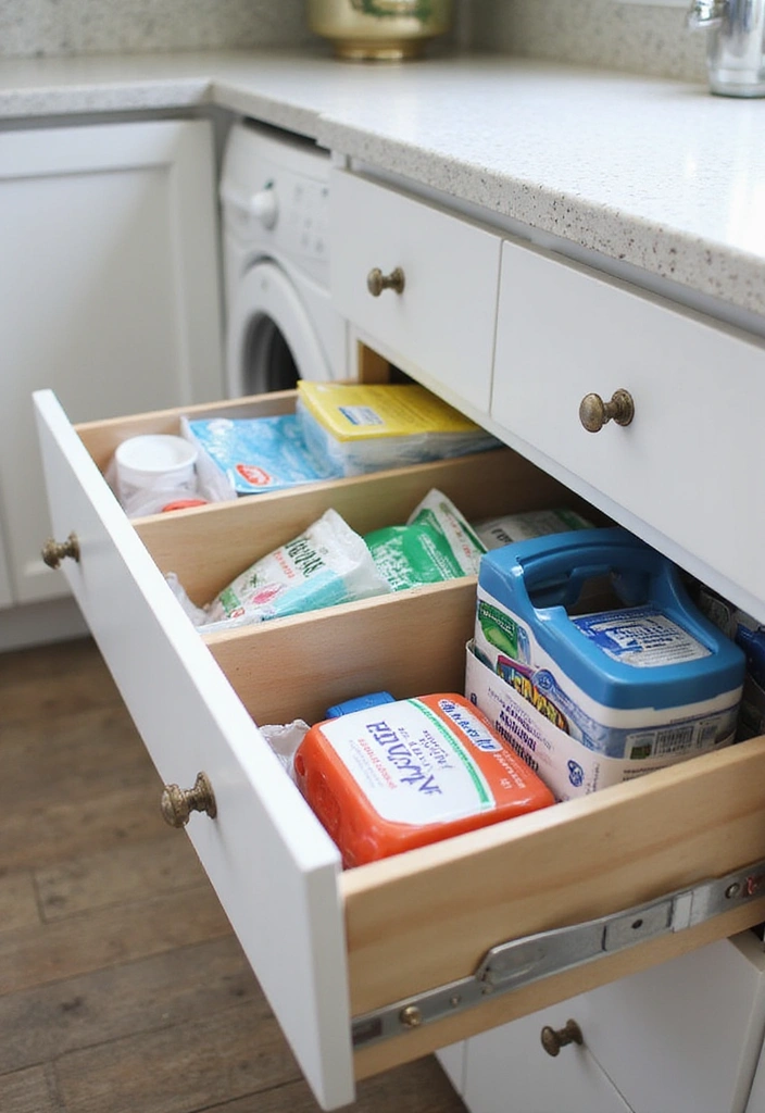 20 Space-Saving Laundry Room Hacks That Will Make You Want to Do Laundry! - 4. Drawer Dividers for Supplies