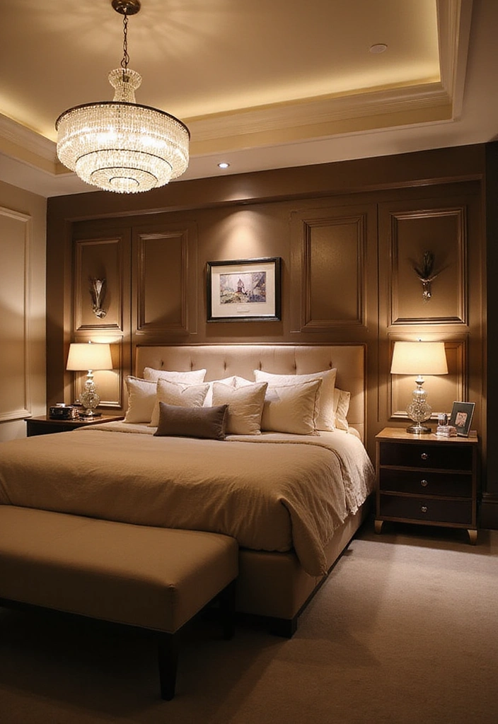 23 Luxurious Bedroom Ideas for a Glamorous 2025 Makeover! - 18. Layered Lighting