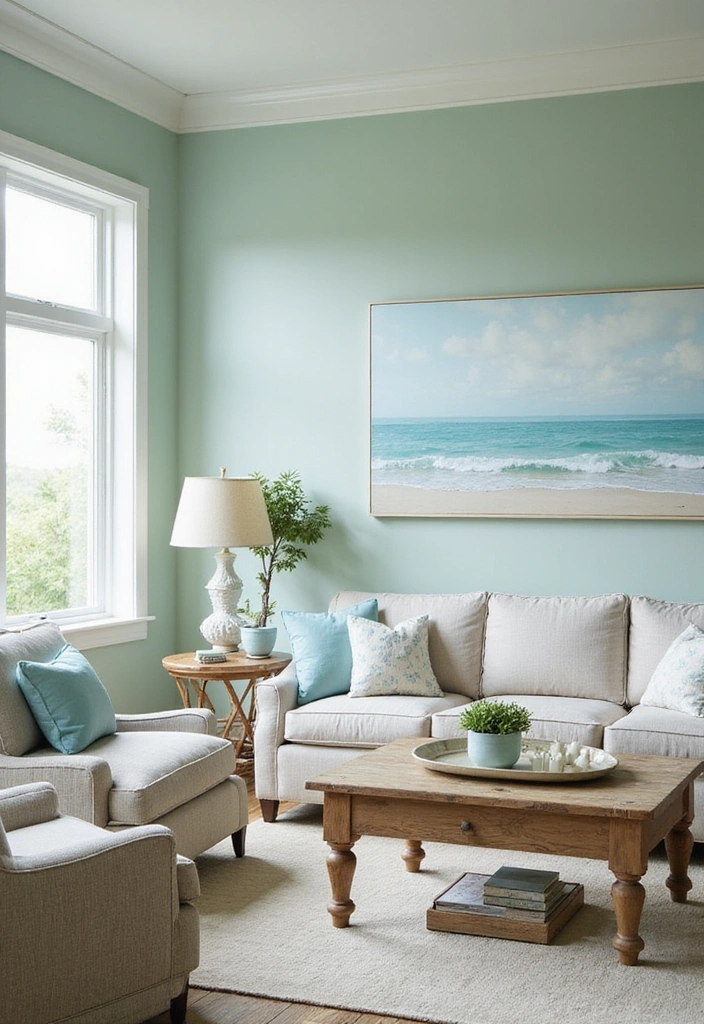 25 Coastal Farmhouse Living Room Trends You Can't Miss in 2024! - 1. Soft Coastal Palettes
