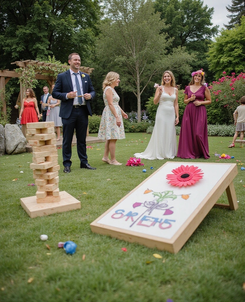 20 Stylish Budget-Friendly Garden Wedding Decor Ideas You'll Love! - 18. Garden Games