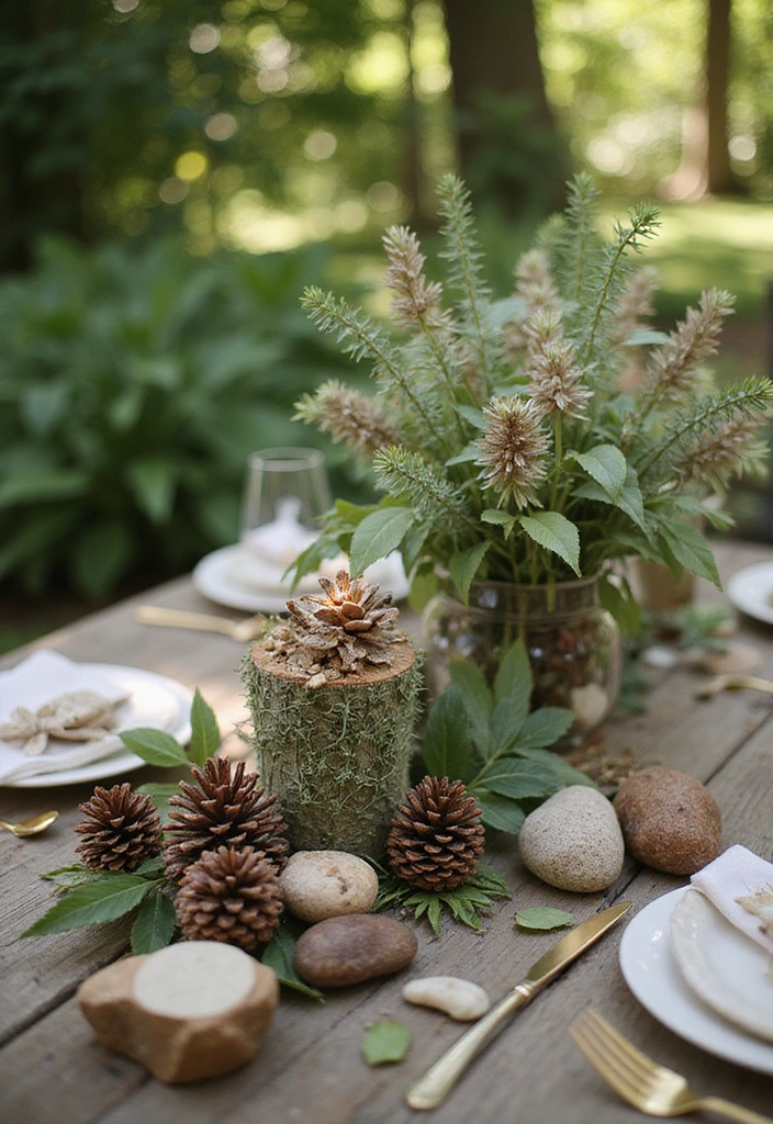 20 Stylish Budget-Friendly Garden Wedding Decor Ideas You'll Love! - 14. Natural Elements in Decor
