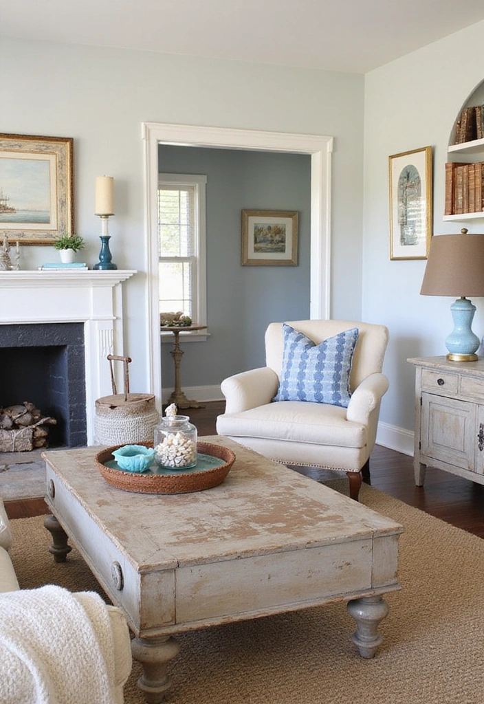 25 Coastal Farmhouse Living Room Trends You Can't Miss in 2024! - 5. Vintage Finds