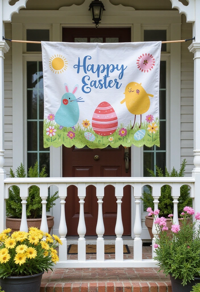 25 Must-Try Easter Front Porch Decor Ideas for a Show-Stopping 2025! - 15. Seasonal Banners