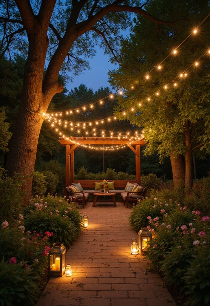 20 Bohemian Decor Ideas for Your Garden That Embrace the Free-Spirit in You! - 10. String Lights and Lanterns