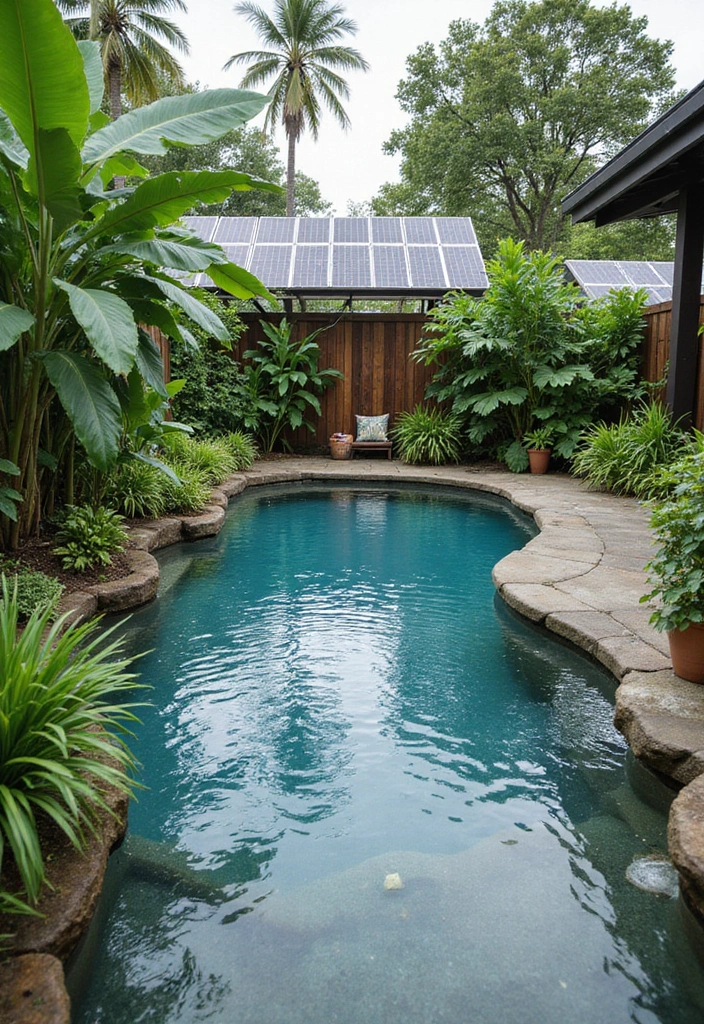 21 Chic Compact Pool Ideas for Tiny Backyards (Relaxation Awaits in #10!) - 18. The Eco-Friendly Pool