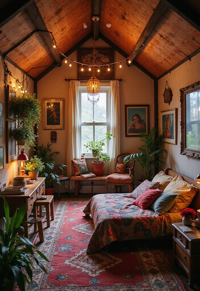 20 Attic Bedroom Designs That Redefine Cozy Living! - 3. Bohemian Bliss