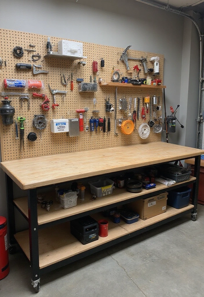 20 Creative Garage Organizing Ideas for a Clutter-Free Space! - 13. Workbench Wonders